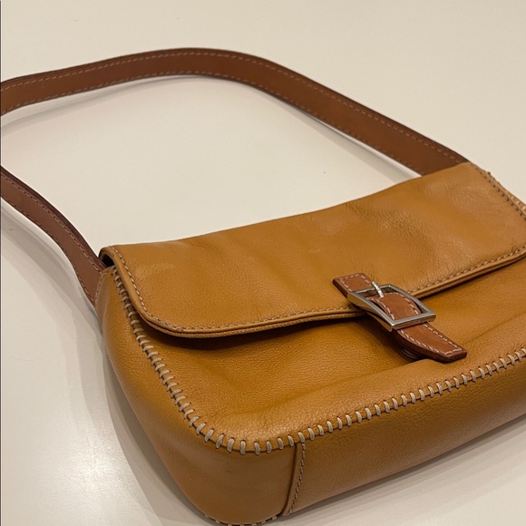 Ann Taylor Tan Genuine Leather Boho Shoulder Bag - Picture 3 of 5